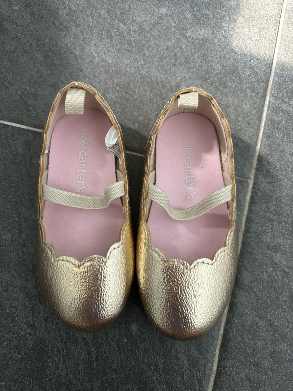 Carter's Girls Gold Ballet Flats - Size 5